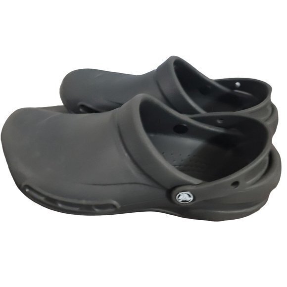 Crocs At Work Bistro Men Size 10 Gray Comfort Slip-Resistant Clogs 10075 W12 - Picture 5 of 8